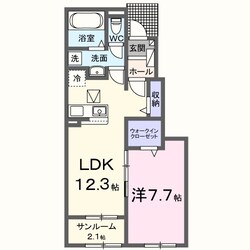 鶴原駅 徒歩9分 1階の物件間取画像